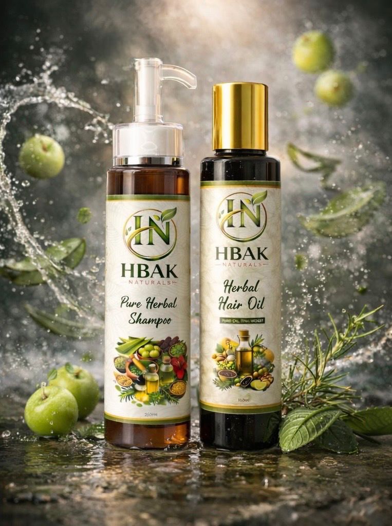 HBAK Naturals – 2-In-1 Pure Herbal Hair Care (Shampoo, Hair Oil & Combo Deal)